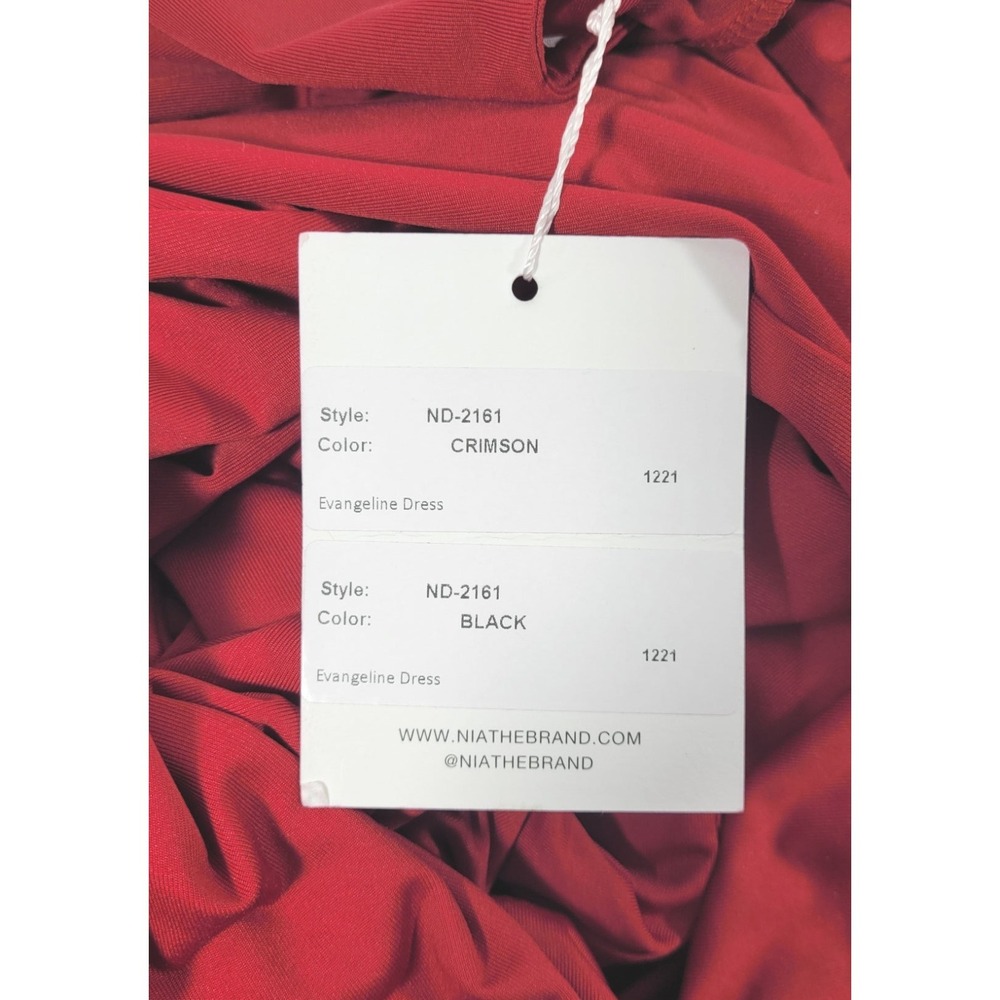 Nia The Brand Off the Shoulder Evangeline Maxi Dress - Crimson - Sample - Small - Picture 4 of 5